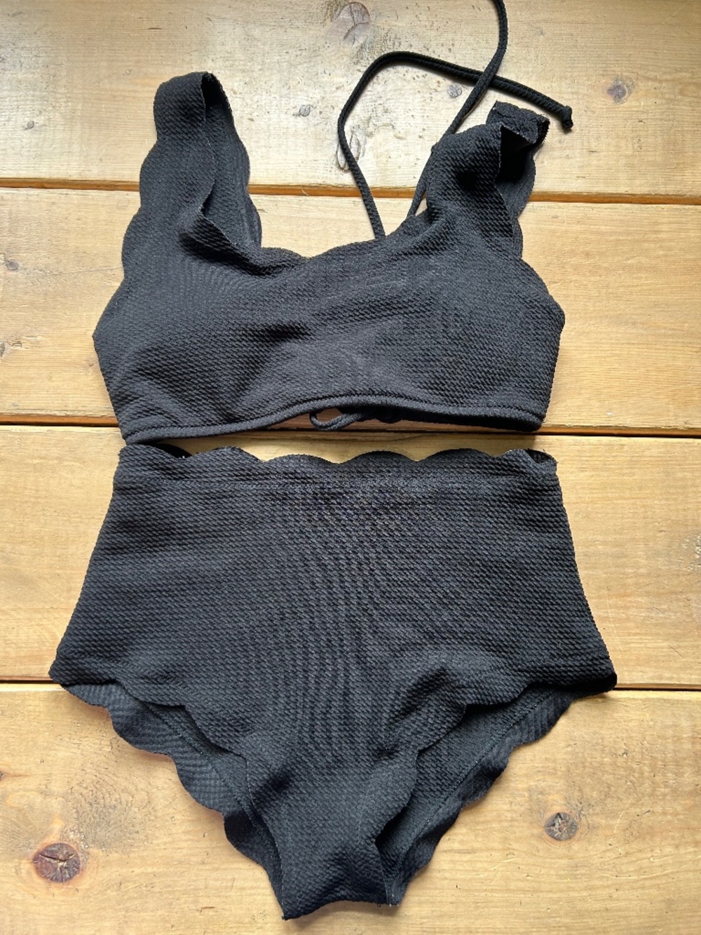 Black, high waisted bikini